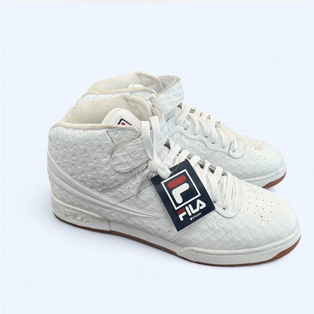 Fila Embossed White and Cream High-Tops